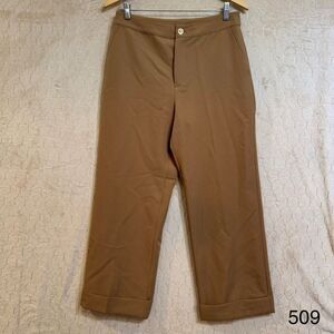 Marc New York Andrew Marc Brown Wide Leg Cuffed Trouser Pants Brown Sz‎ 6